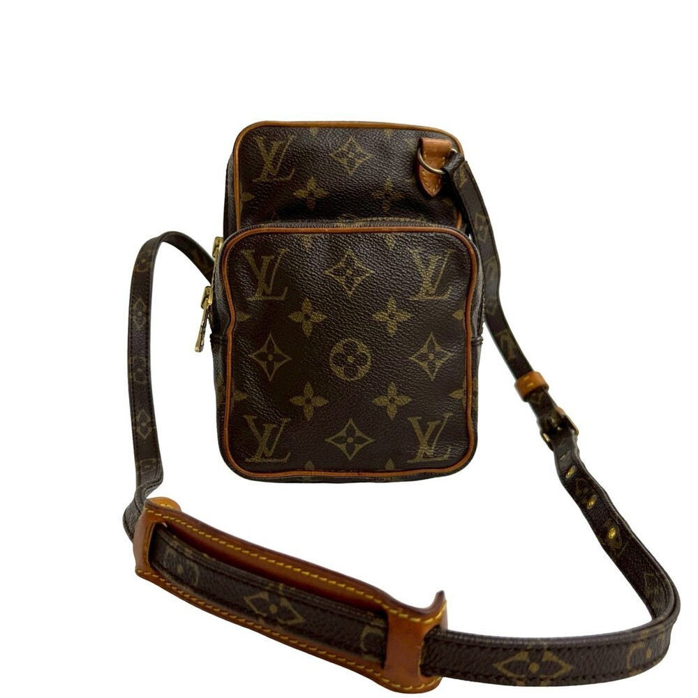 LOUIS VUITTON Brown Monogram Leather Pochette Shoulder Bag